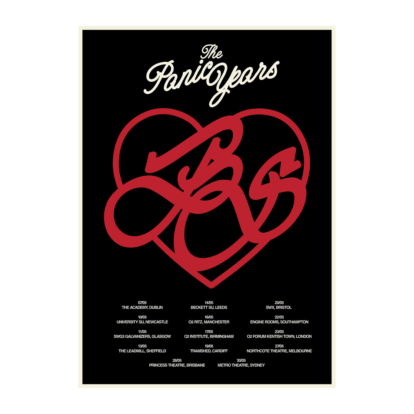 The Panic Years | Double Sided 2025 Tour Poster